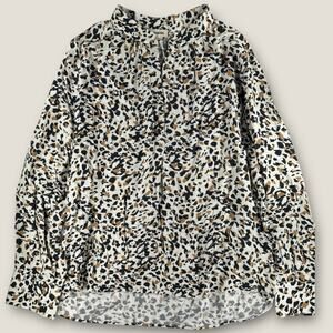 Zadig & Voltaire Tink Leo Blouse Medium Animal Print Leopard Button Viscose